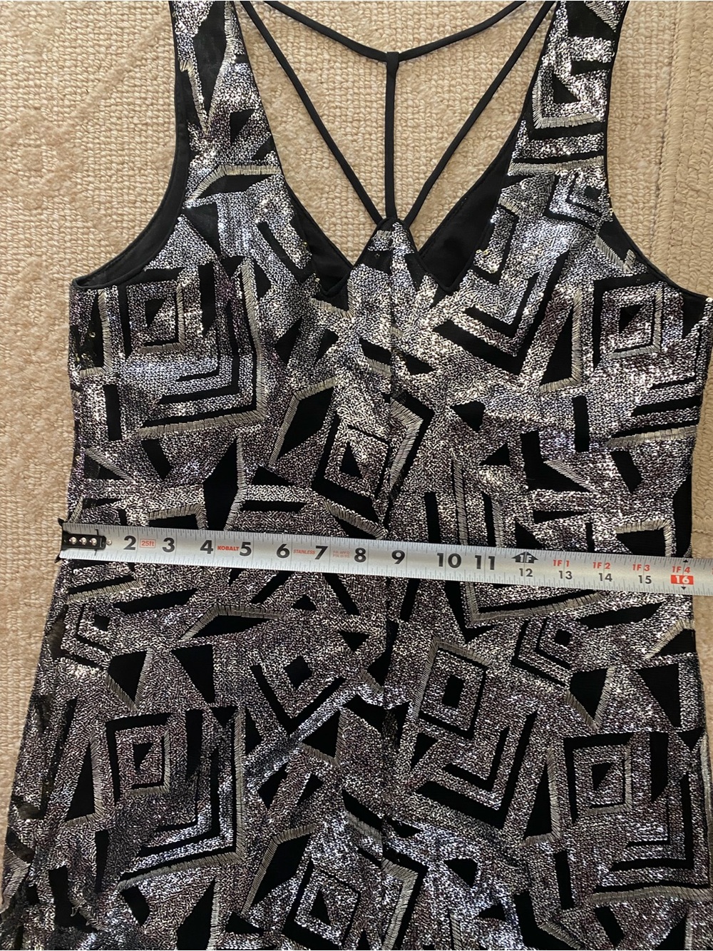 Gorgeous Alice & Trixie black and silver mini dress. XS